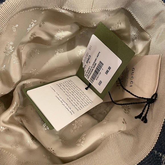 New authentic GUCCI New Denim GG Monogram Bucket Hat size M - Picture 2 of 3